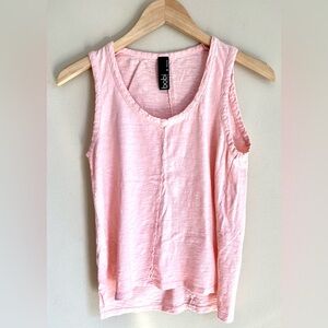 Bobi Pink gauze Cotton Sleeveless Tank Top Small